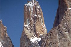 
Trango Monk And Trango Nameless Tower Close Up From Baltoro Glacier Between Paiju And Khoburtse
